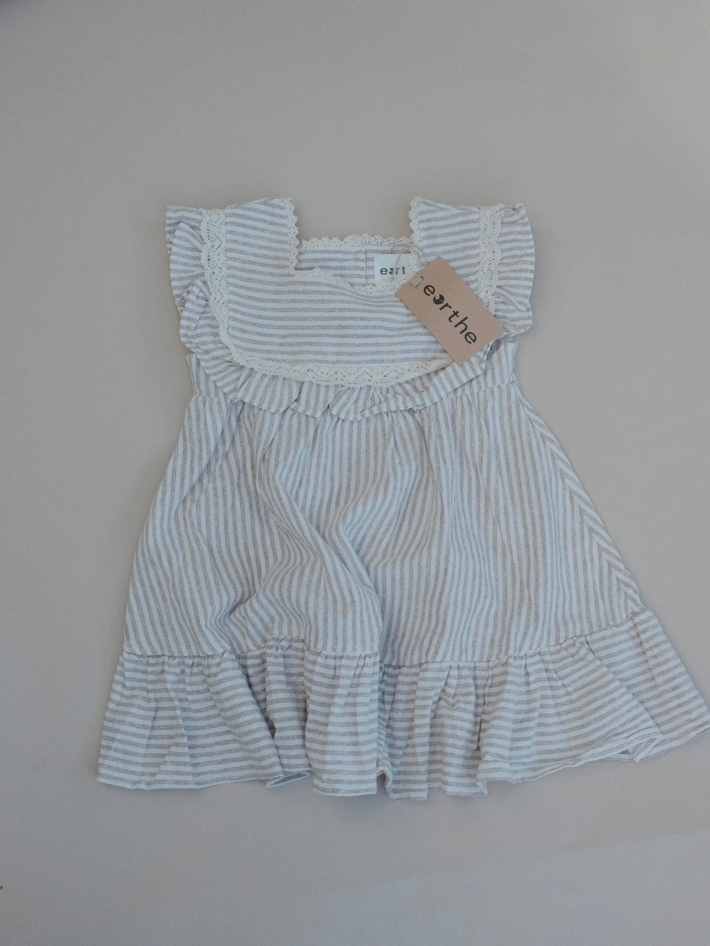 Raffle Swing Dress / Striped Natural