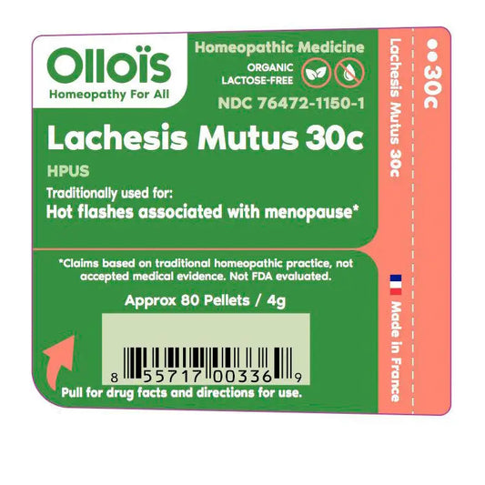 Olloïs Lachesis Mutus 30C Lactose Free Organic, 80 Pellets