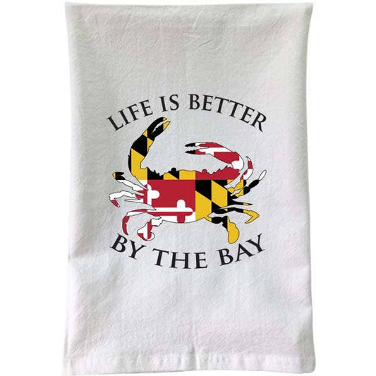 Maryland Flag Crab - Life is Better by The Bay Flour Sack