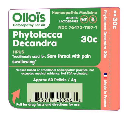 Olloïs Phytolacca Decandra 30C Vegan Organic, 80 Pellets