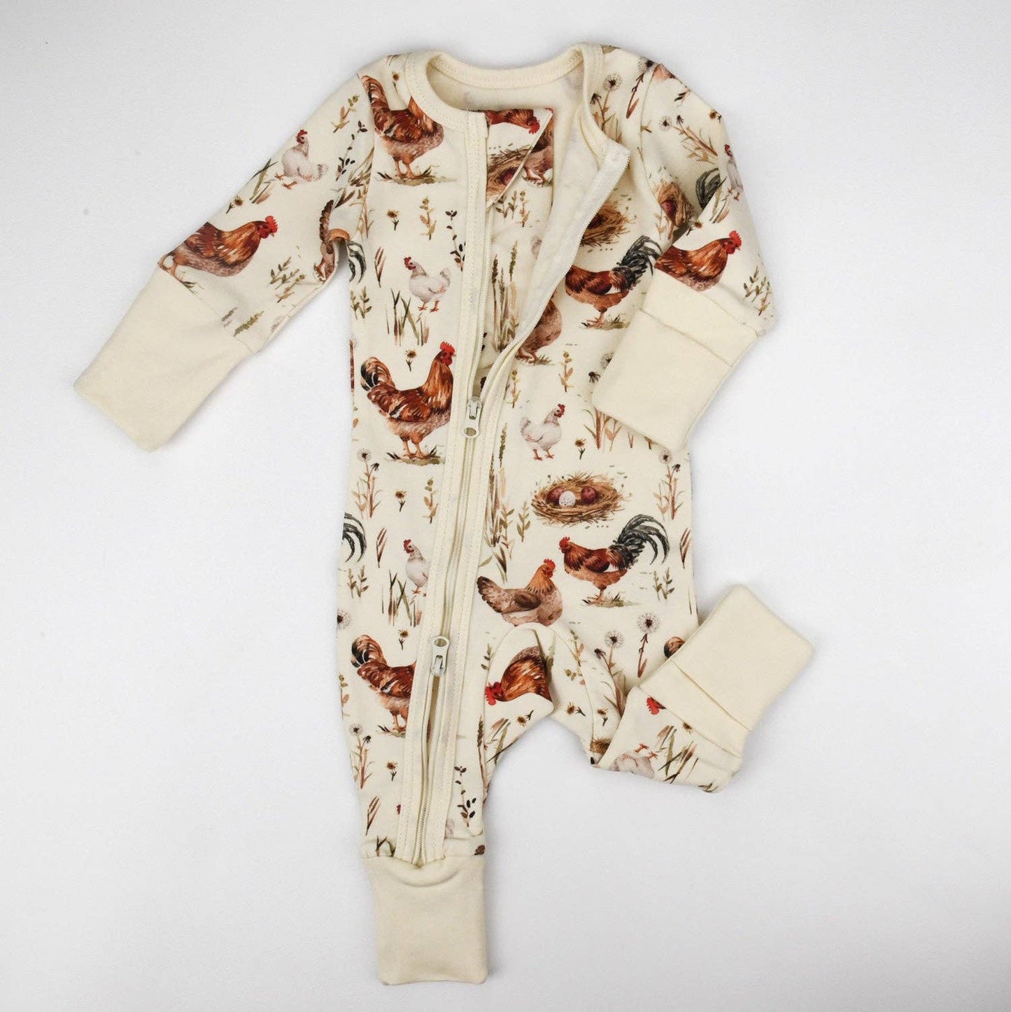 Organic Cotton Baby Pajamas 2-Way Zip Front Zipper Sleeper, Wheaton