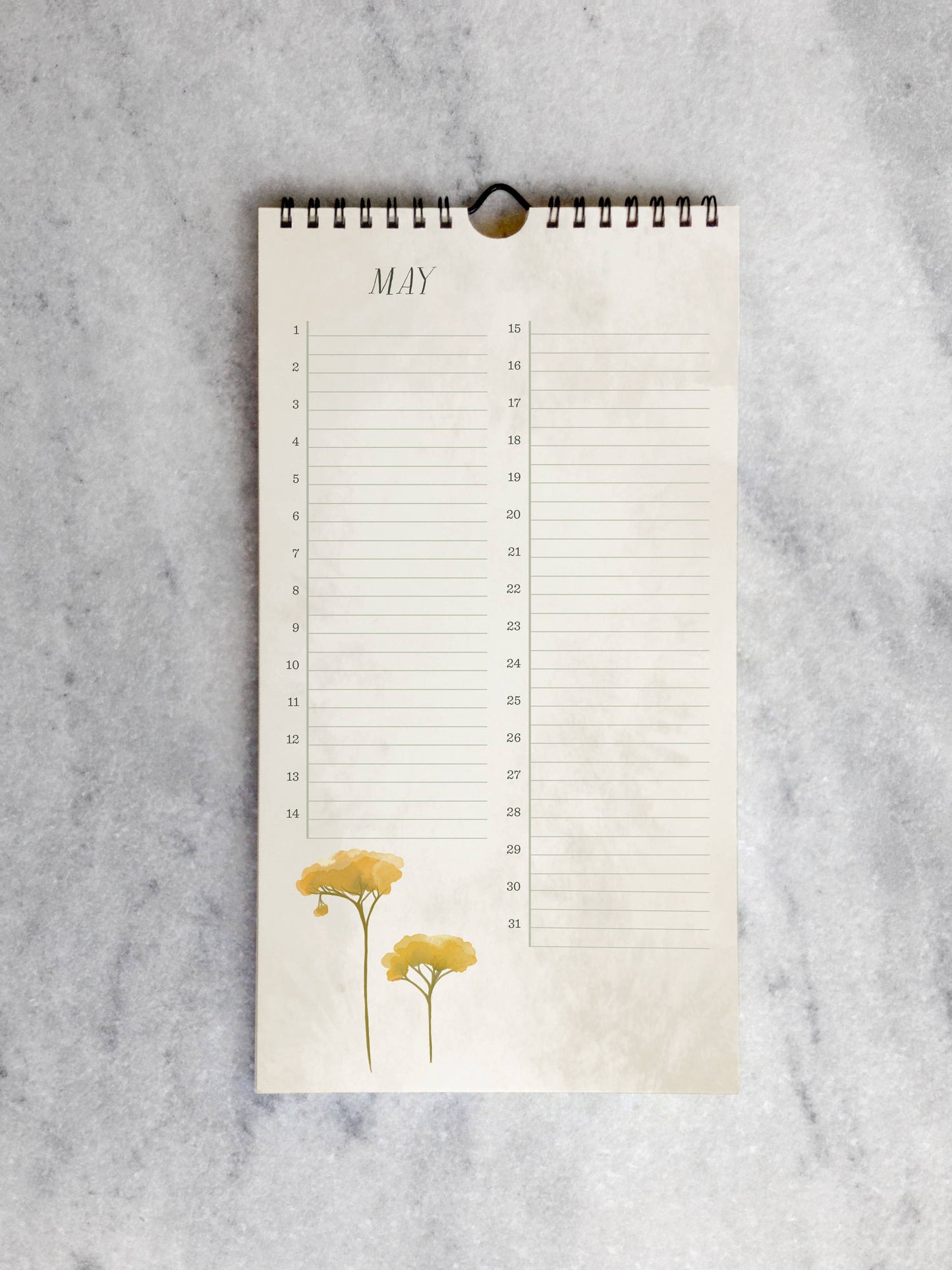 Field Flowers Celebration Calendar | Birthday Calendar