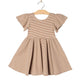 Girl Spring Twirl Dress- Toffee Stripe