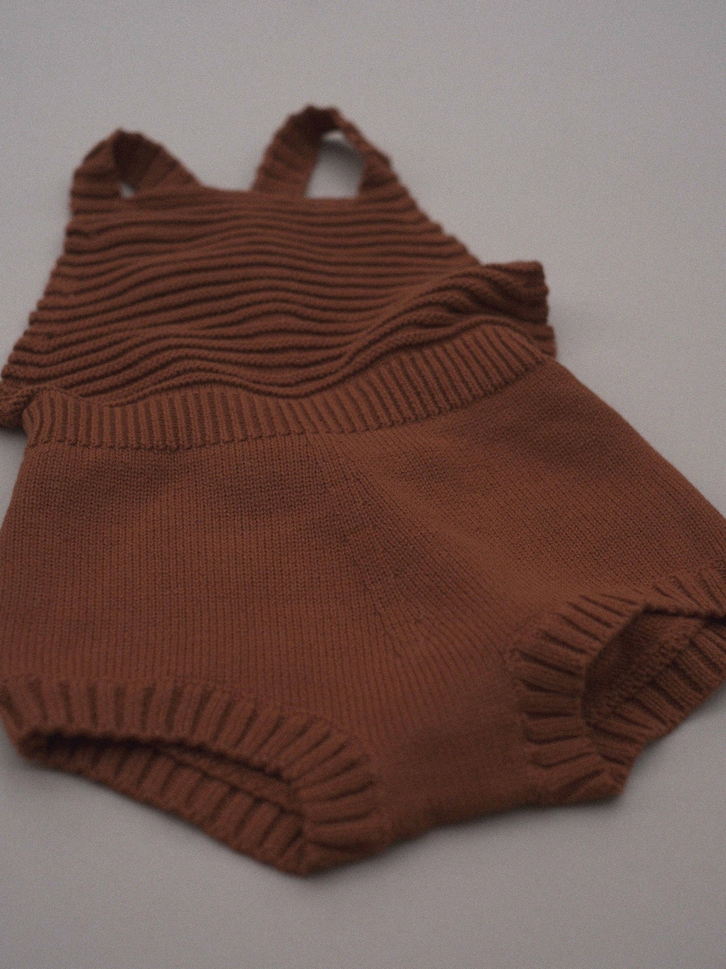 Sleeveless Knit Romper / Walnut