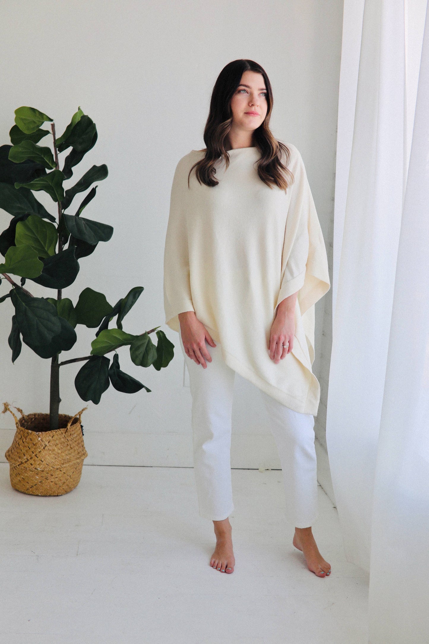 Women's Eco-Chic Poncho Sweater Knit Pullover (Organic)