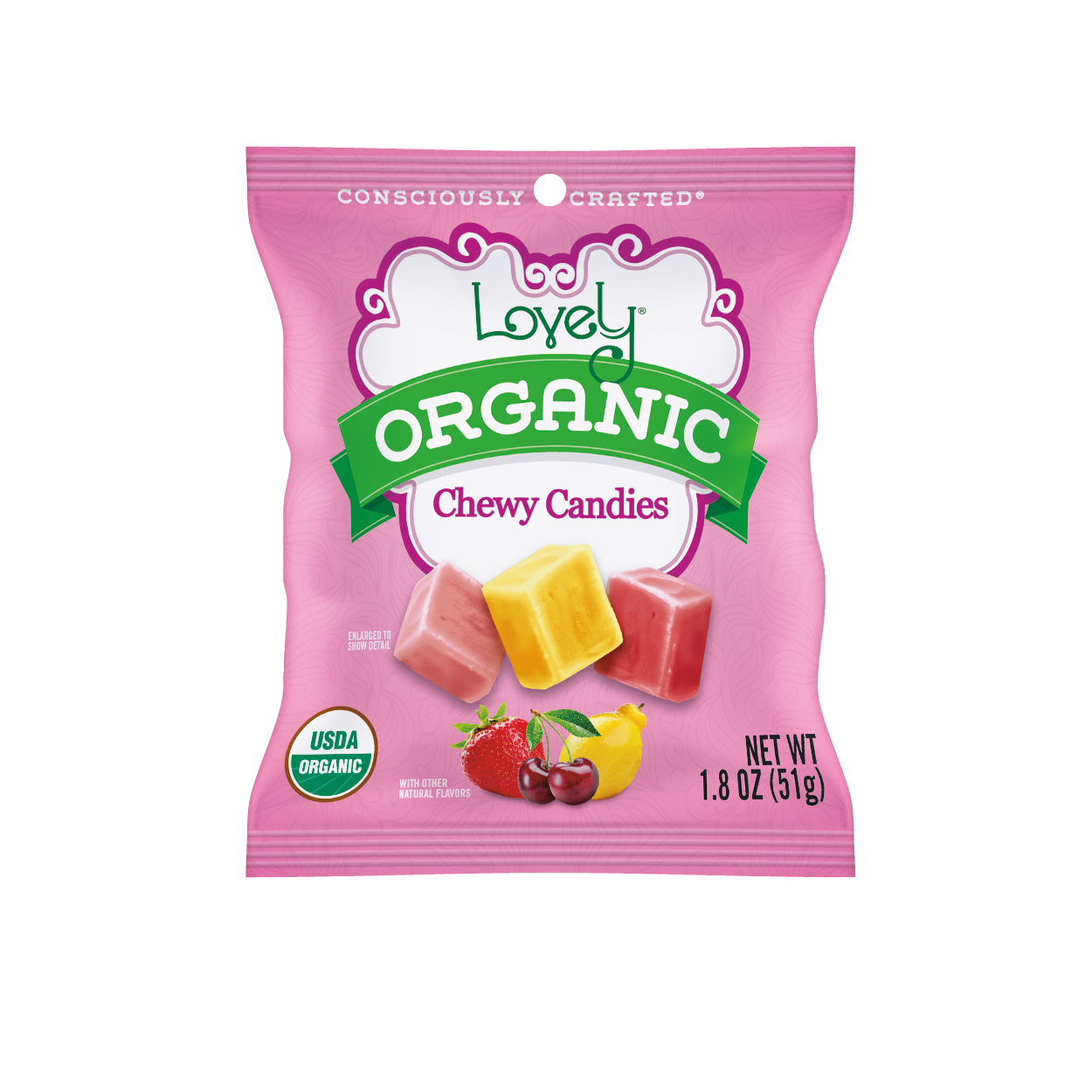 Organic Chewy Candies 1.8oz Single Serve Bags
