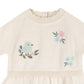 Bird Floral Embroidered Tutu Knit Baby Dress (Organic)