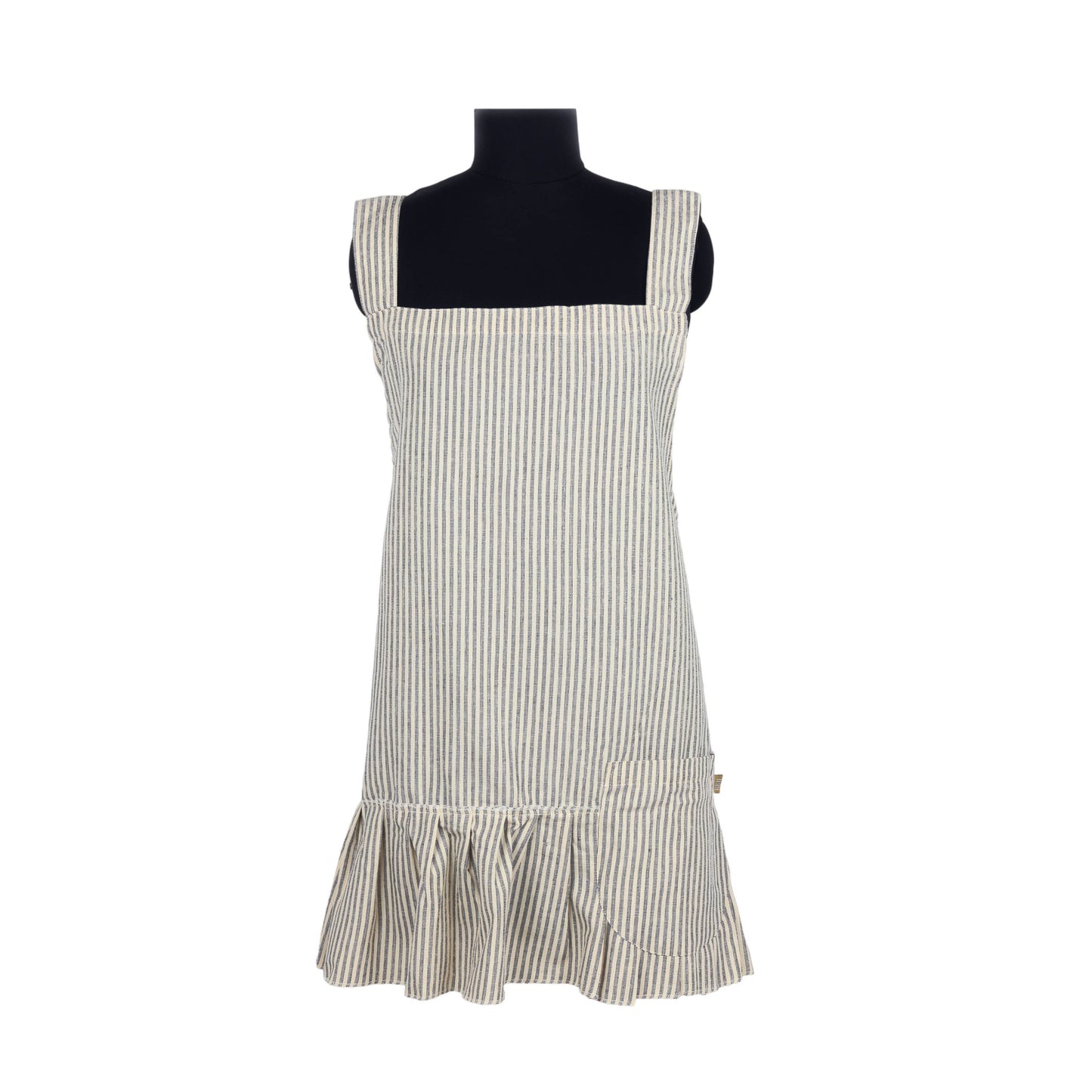 Manor Stripe Pinafore Apron - Navy