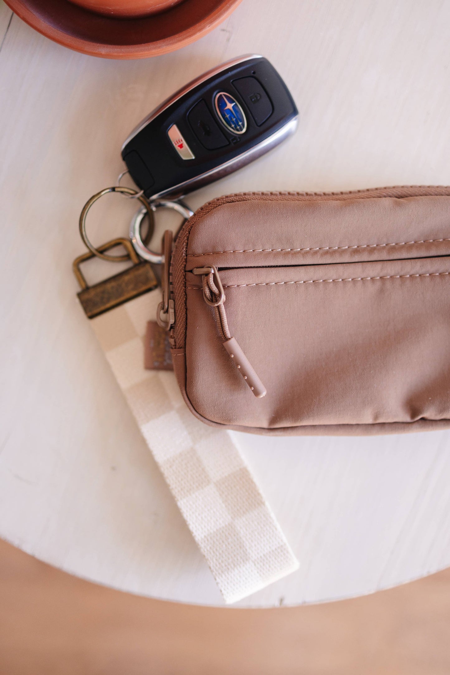 Keychain Wallet with Wrist Lanyard, Compact Card Holder