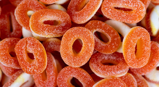 Jellioo Swedish Sour-ish Jelly Peach Rings 3 oz.