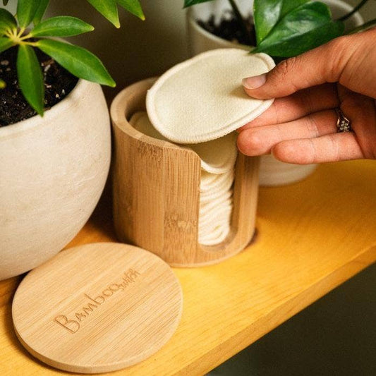 Bamboo Facial Rounds Holder |