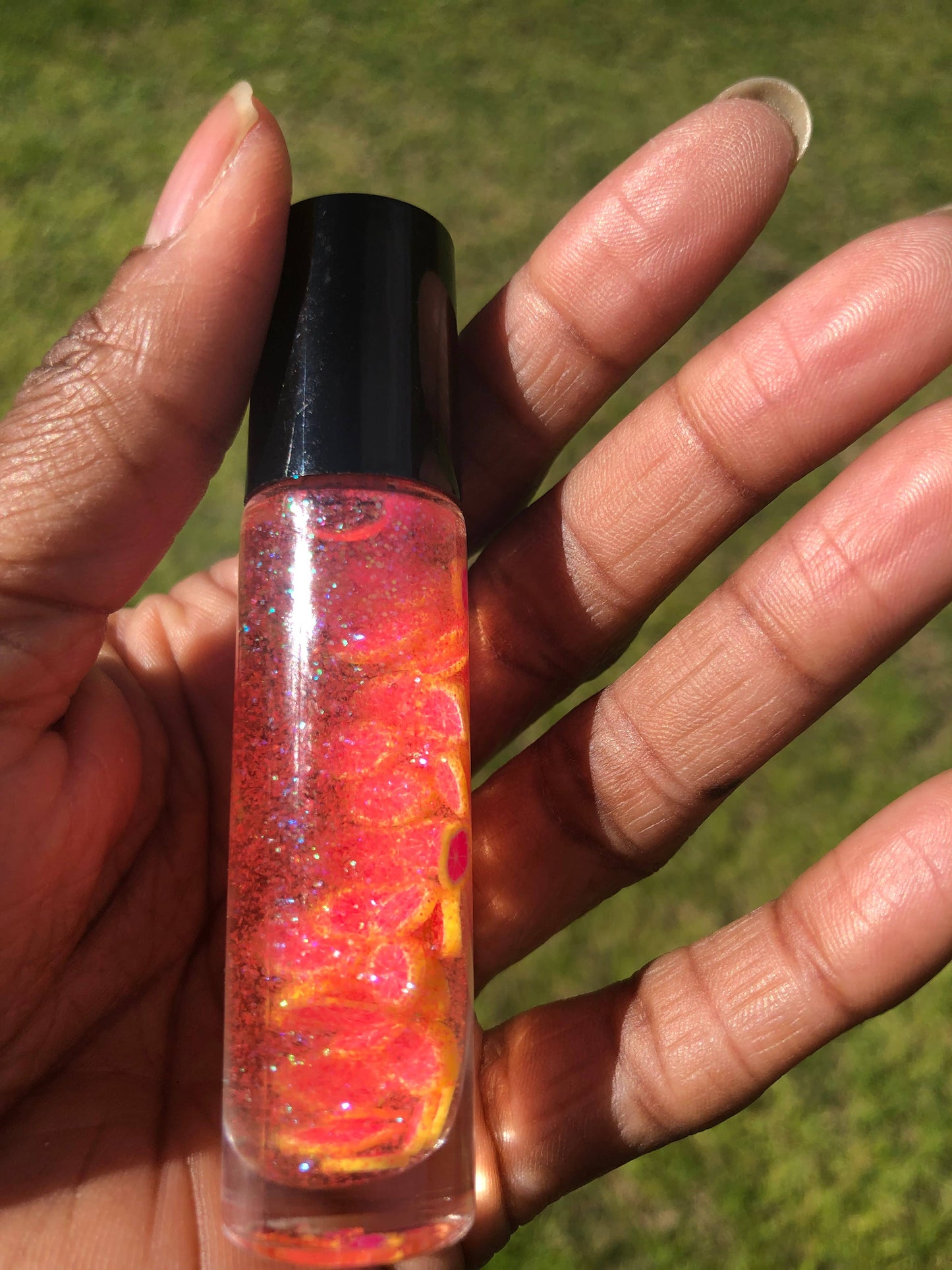 Juicy Fruit Lip Oil: Red Glitter / Strawberry Juicy Fruit