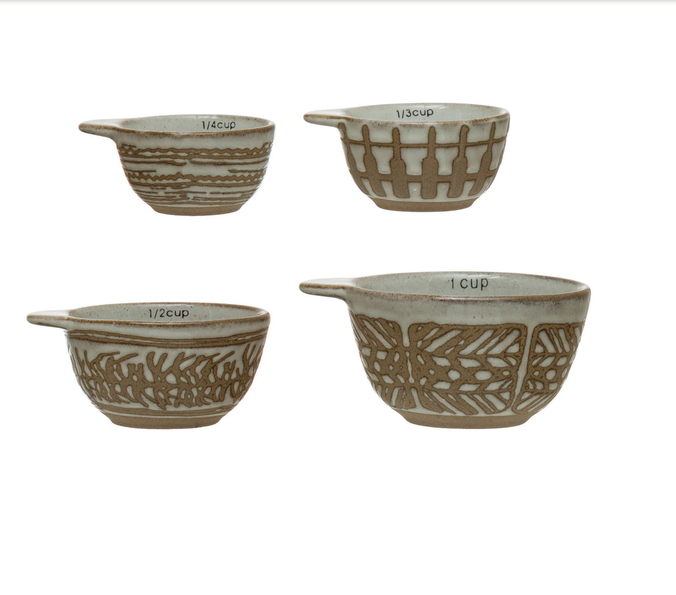 Measuring Cups with Wax Relief Pattern, Set of 4
