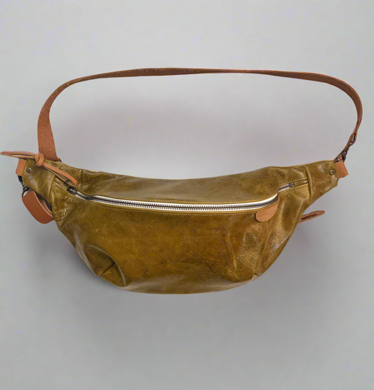 Olive Leather Crossbody