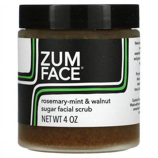 Zum Face, Sugar Facial Scrub, Rosemary-Mint & Walnut, 4 oz