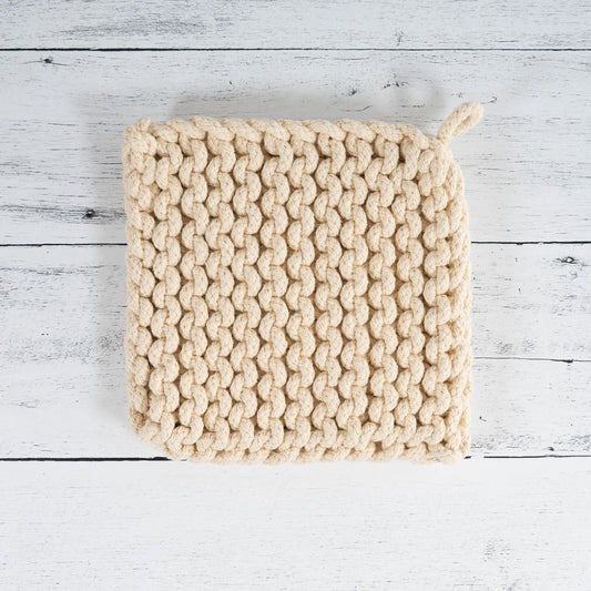 Cream Knit Potholder