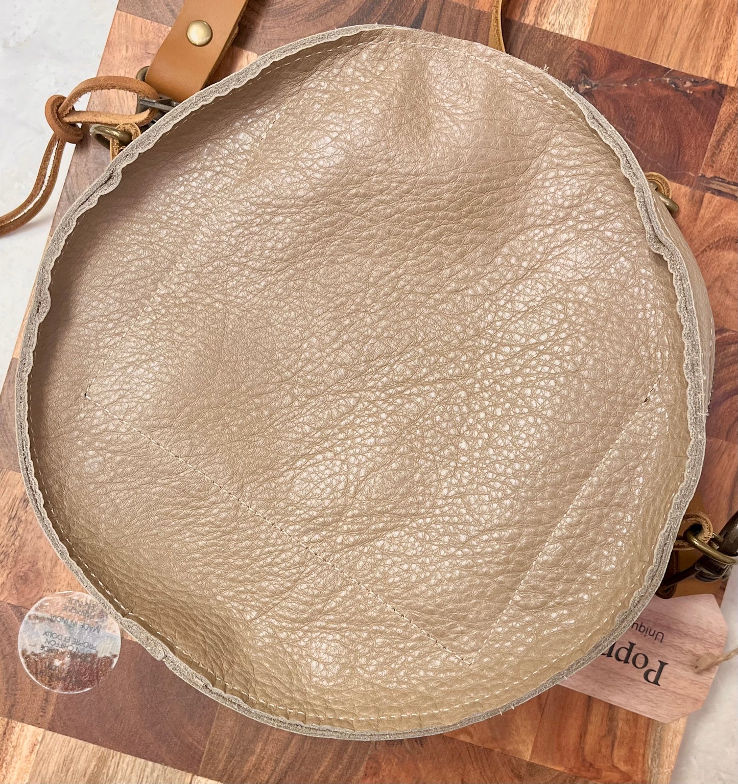 Earthy Round Bag - Beige