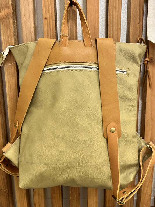 Large Olive Pocketful Backpack - Double Zip