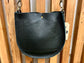 Leather Scoop Purse - Black