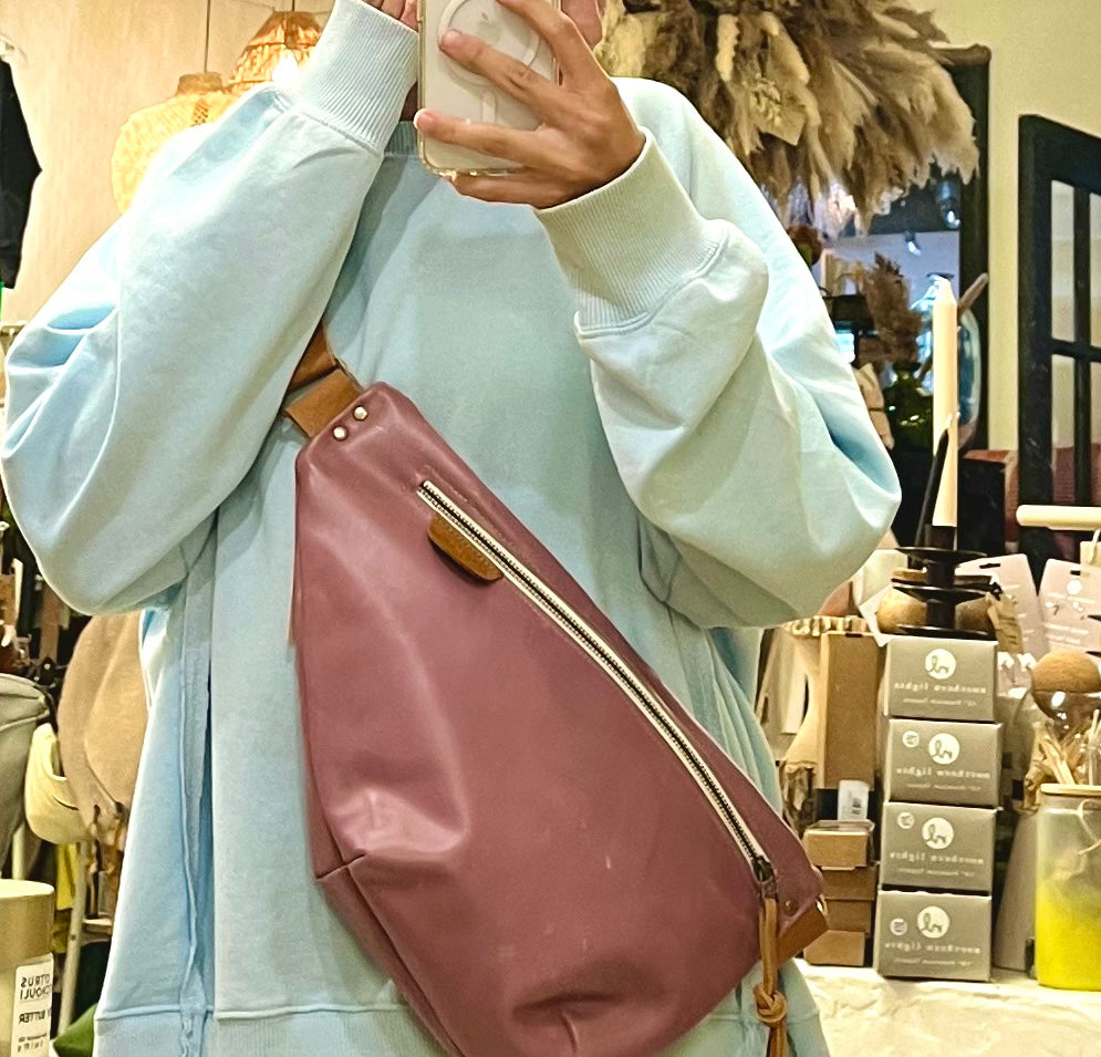 Lilac Leather Crossbody