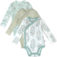 HonestBaby Baby Long Sleeve Side-Snap Organic Cotton Kimono Bodysuits Printed