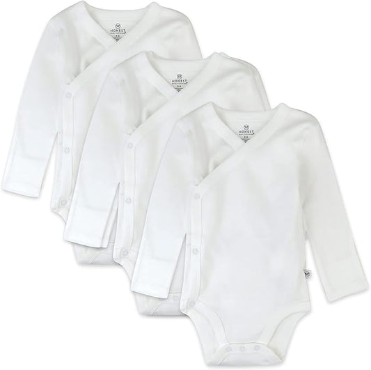 HonestBaby Baby Long Sleeve Side-Snap Organic Cotton Kimono Bodysuits