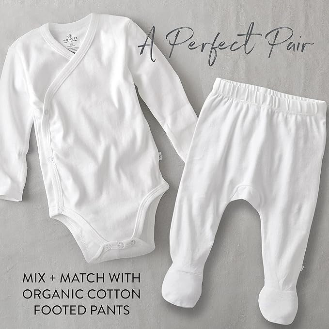 HonestBaby Baby Long Sleeve Side-Snap Organic Cotton Kimono Bodysuits