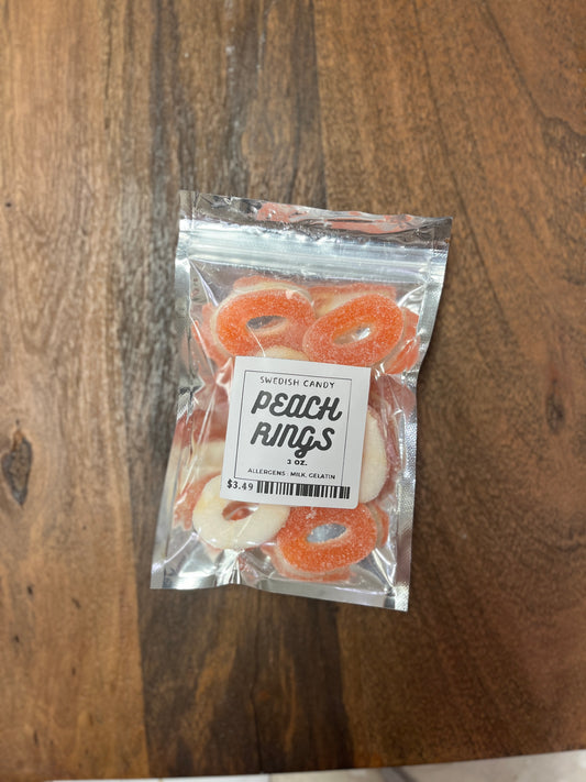 Jellioo Swedish Sour-ish Jelly Peach Rings 3 oz.