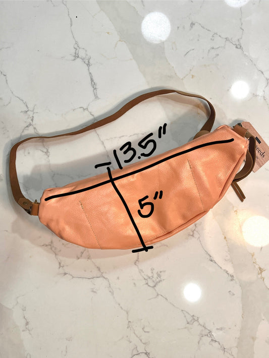 Bright Salmon Leather Mini Bum Bag