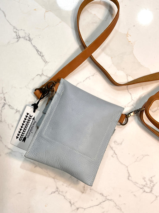 Baby Blue Leather Purse