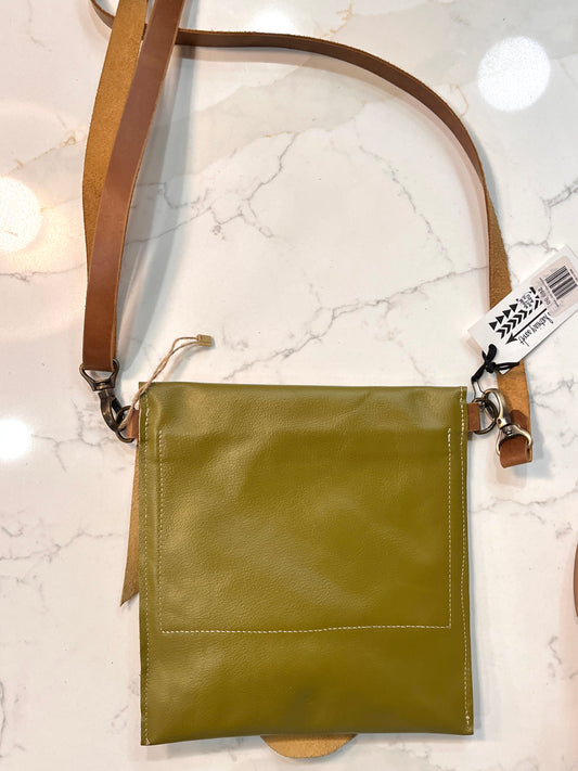 Waved Green Leather Purse