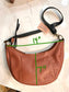 Maroon Leather Scoop Purse - Large