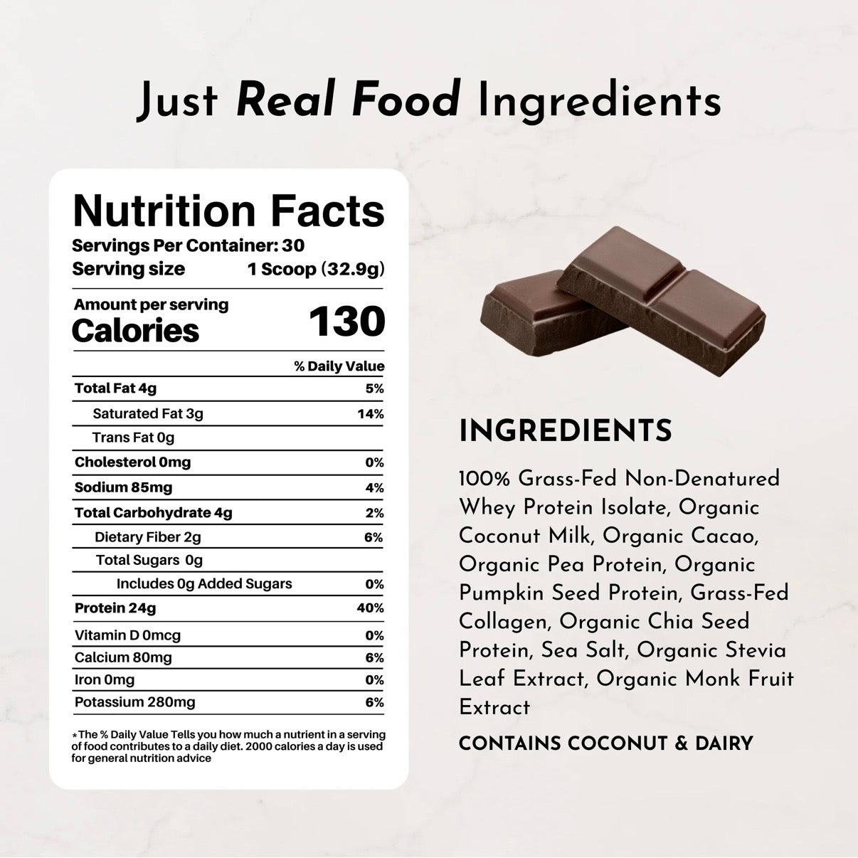 Just Ingredients Chocolate Protein Powder
