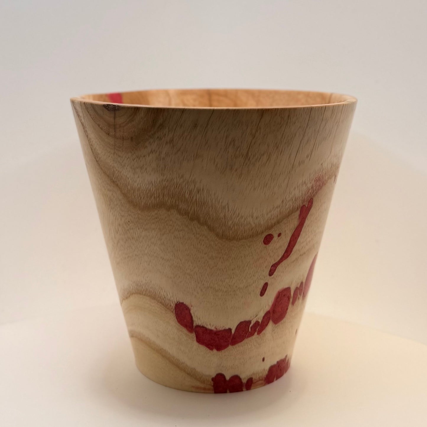 Locally Made Ash Wood w/ Red Epoxy Bowl