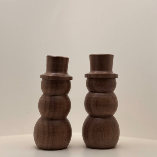 Locally Made Walnut Wood Snowman