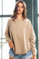 French Terry Round Hem Detailed Loose Fit Top TAUPE