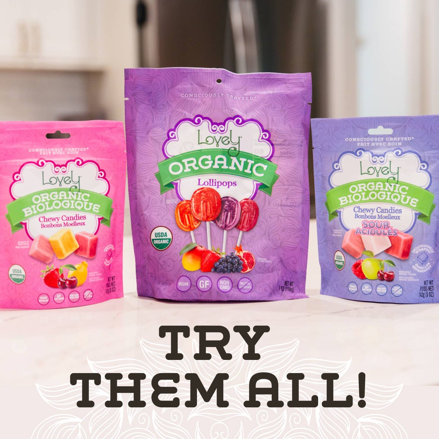 Organic Sour Chewy Candies 1.8oz Single Serve Bags