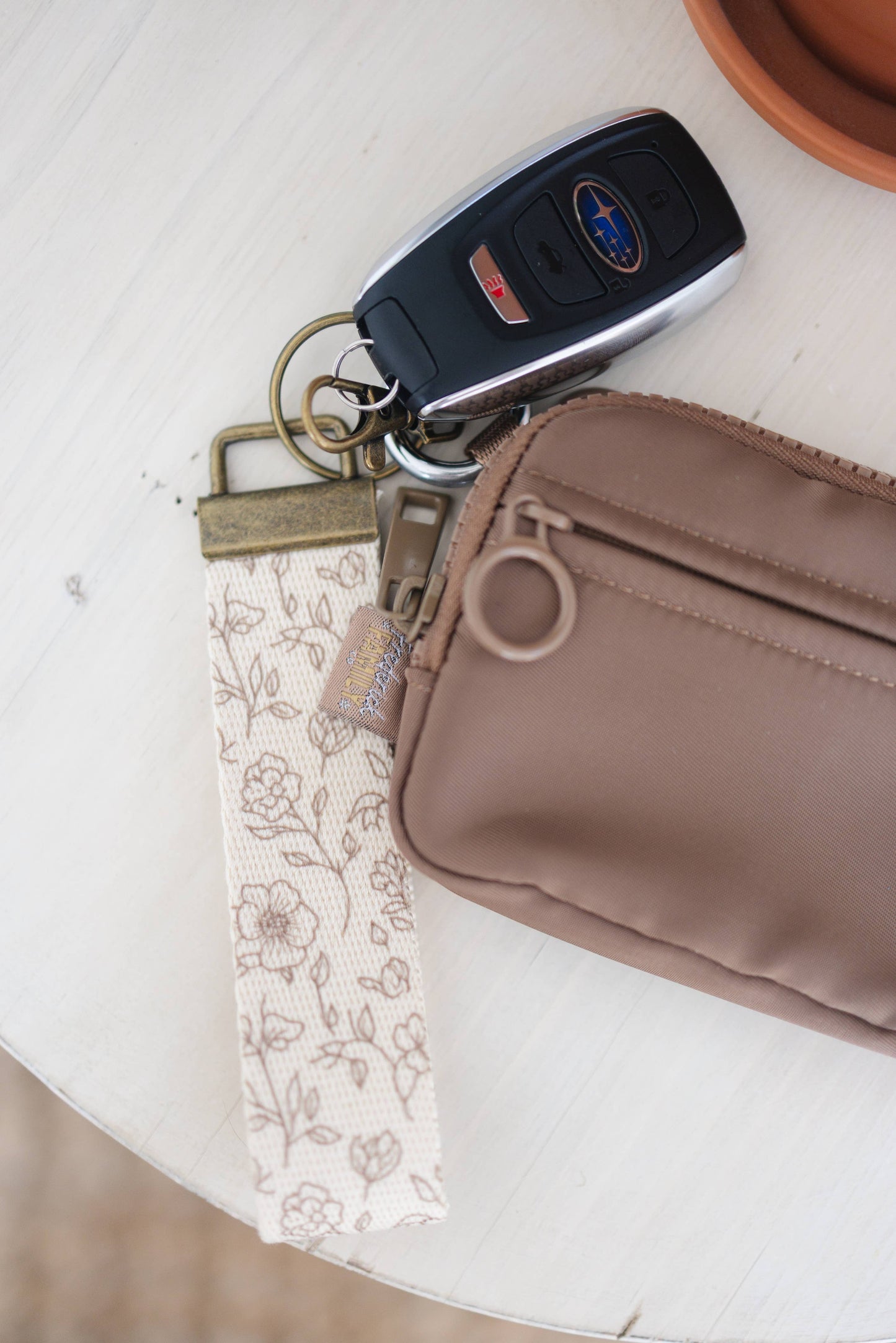Keychain Wallet with Wrist Lanyard, Compact Card Holder