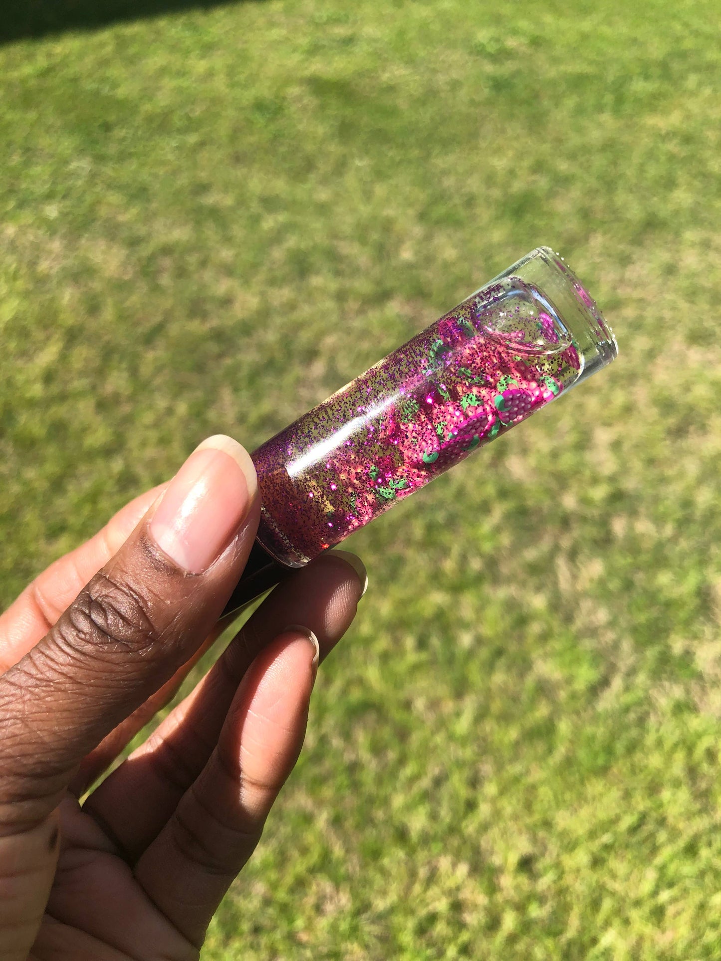 Juicy Fruit Lip Oil: Pink Glitter / Strawberry Juicy Fruit