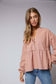 Half Placket Split Neck Baby Doll Top