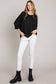 Elbow sleeve oversize cocoon knit top