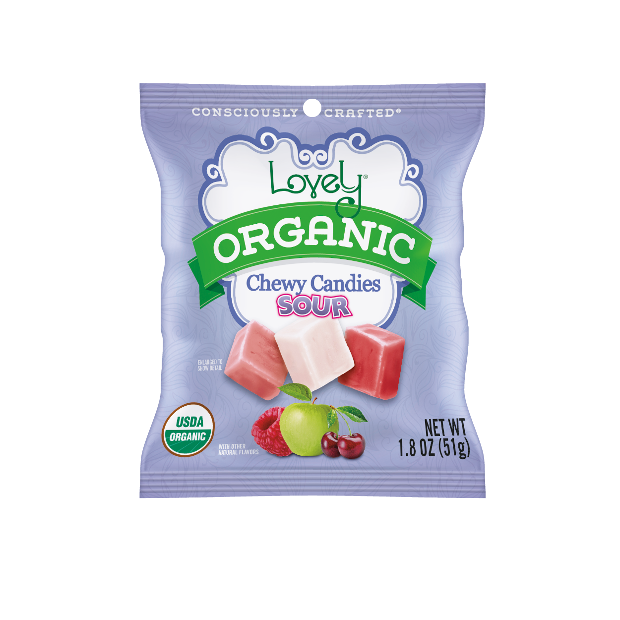 Organic Sour Chewy Candies 1.8oz Single Serve Bags