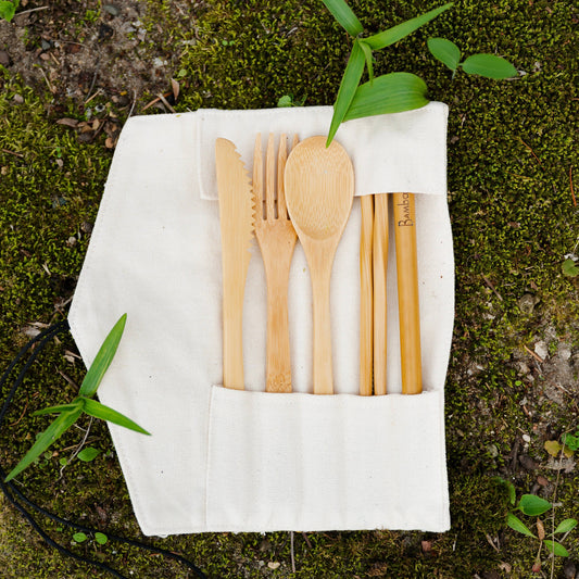 Bamboo Travel Cutlery Set - Beige | Fall Bestseller