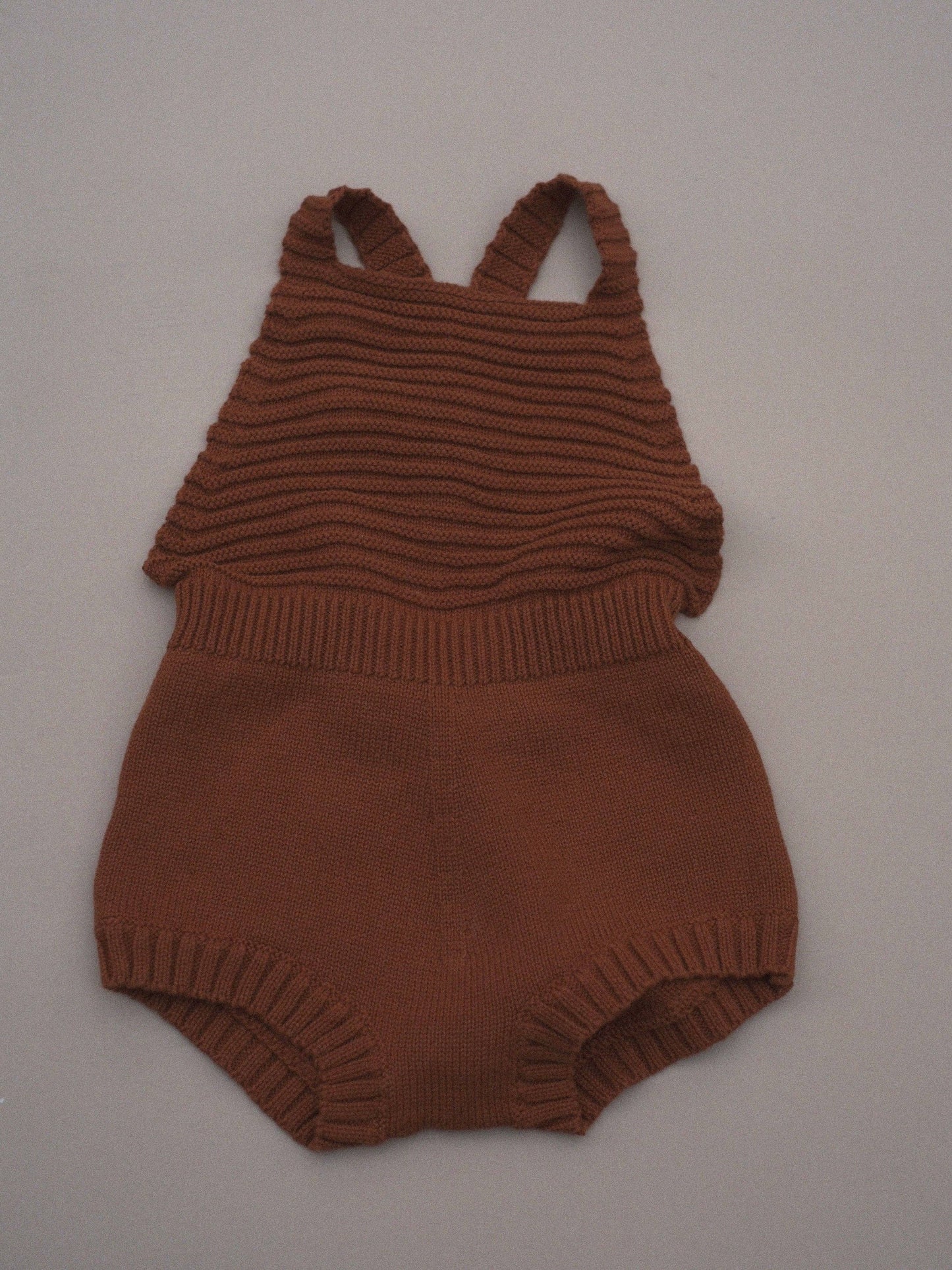 Sleeveless Knit Romper / Walnut