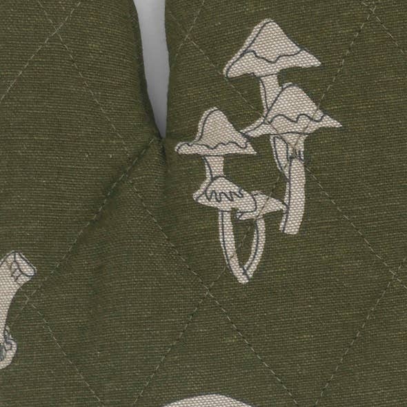 Quilted Oven Glove - Mushroom - Green