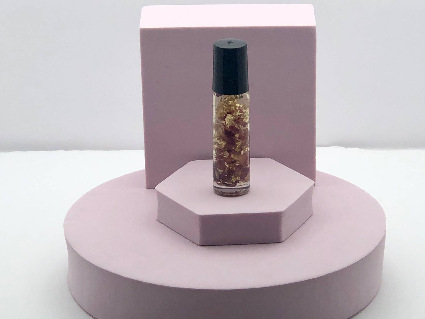 Pink Rose Petals with Gold Flakes Lip Oil: Huckleberry Heaven