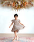 Girl Spring Twirl Dress- Toffee Stripe