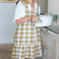 Apron Double Check Pinafore Yellow Sunset