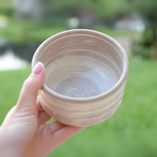 handmade Beige Ceramic Matcha Bowl
