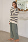 Striped Terry Oversized Sweatshirt Top